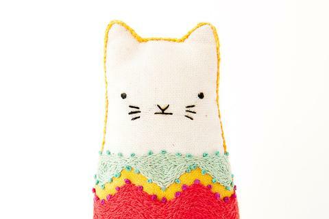 Fiesta Cat DIY Embroidered Doll Kit (Level 2)