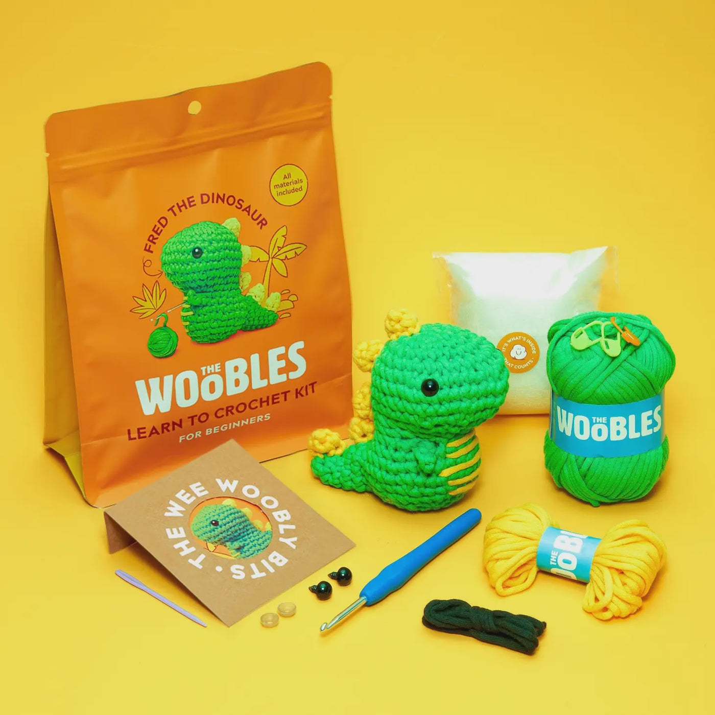 Woobles: Fred the Dinosaur Beginning Crochet Kit