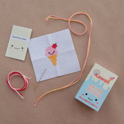 Kawaii Ice Cream Mini Cross Stitch Kit