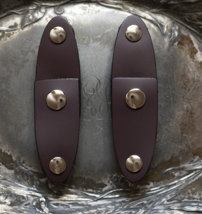 Oval Latch Leather Snap Closures (Pair)