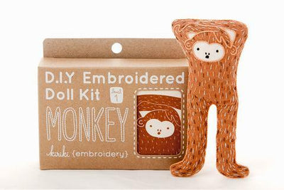 Monkey DIY Embroidered Doll Kit (Level 1)