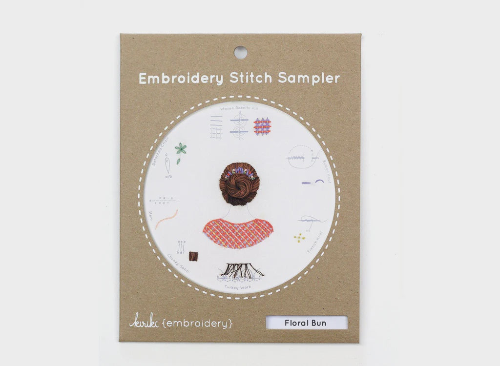 Floral Bun: Embroidery Stitch Sampler