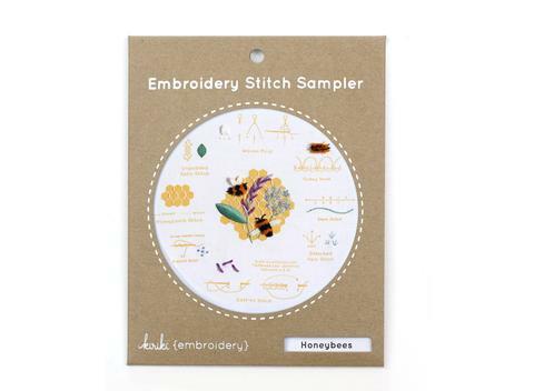 Honeybees: Embroidery Stitch Sampler