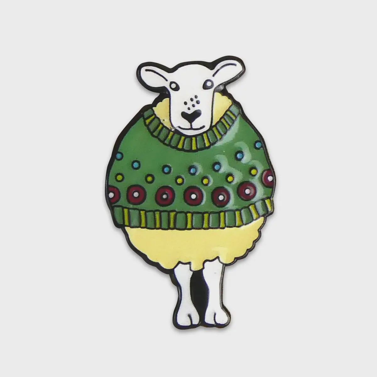 Sheep in a Green Sweater Enamel Pin