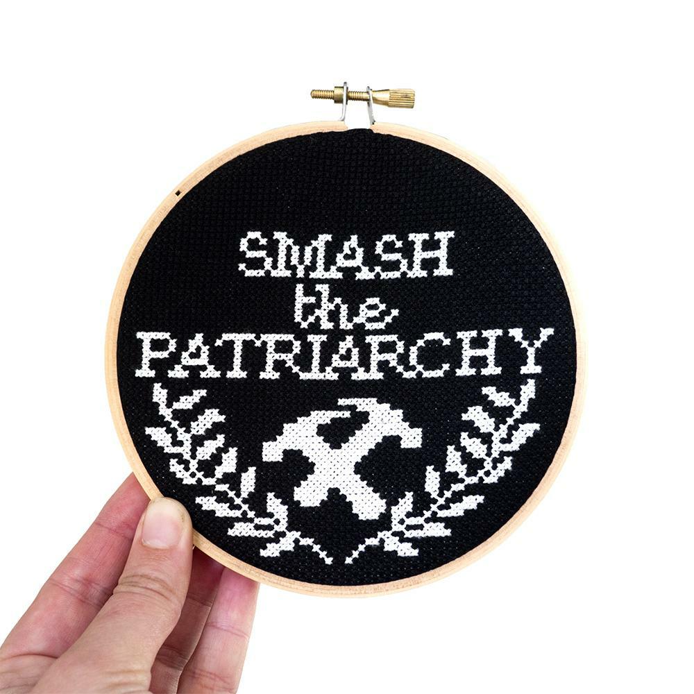Smash the Patriarchy / Black (Counted Cross Stitch)