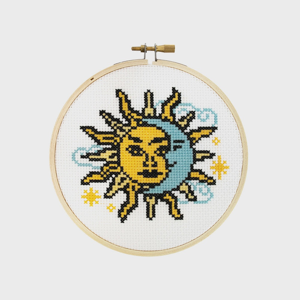 Sun and Moon Counted Cross Stitch Kit